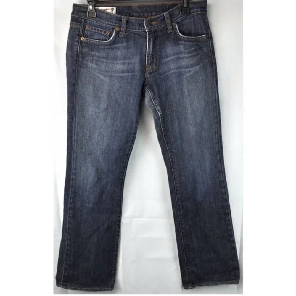 Red Engine Lily Womens Petite Jeans 28 True Fit‎ Boot Cut Dark Wash Distress